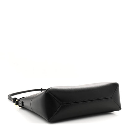 Shiny Calfskin Puzzle Fold Pouch Black