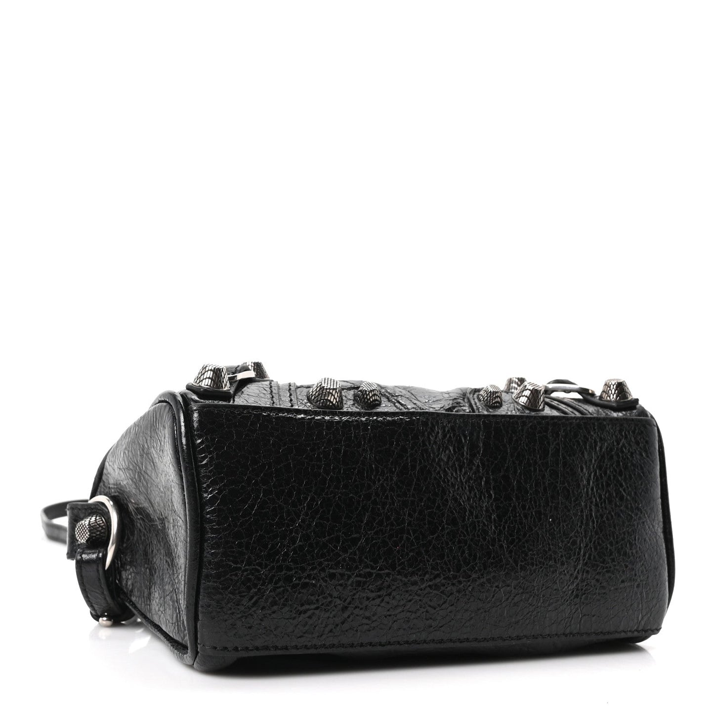 Agneau Arena Crystal Neo Nano Cagole Handbag Black