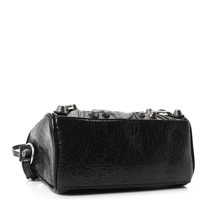 Agneau Arena Crystal Neo Nano Cagole Handbag Black