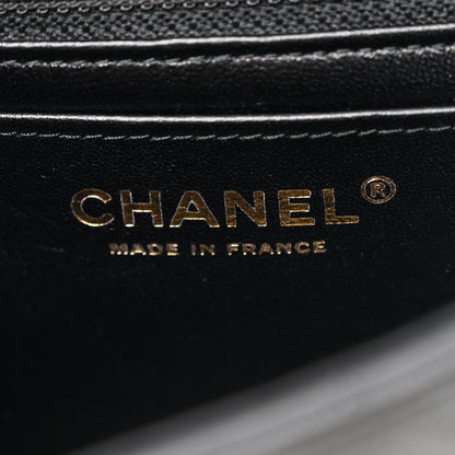 Lambskin Quilted Mini Rectangular Flap Black