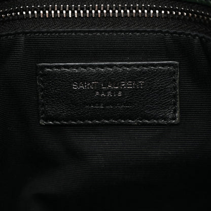Crinkled Lambskin Matelasse Monogram Medium Niki Chain Satchel Dark Green