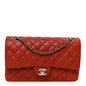 Caviar Quilted Medium Double Flap Red