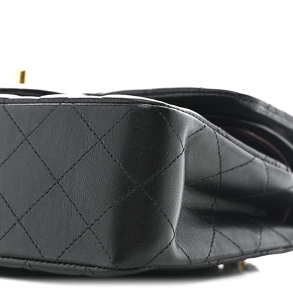 Lambskin Quilted Small Double Flap Black