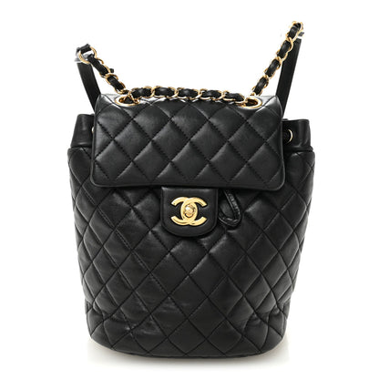 Calfskin Quilted Mini Urban Spirit Backpack Black