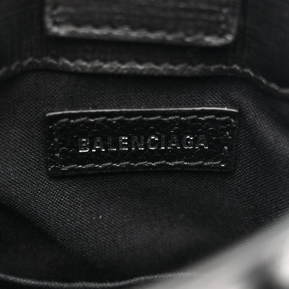 Squared Calfskin Logo Shopping Phone Holder Bag Black