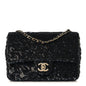 Sequin Quilted Small Single Flap Black