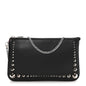 Calfskin Paris Spiked Loubila Chain Clutch Black