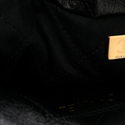 Shiny Calfskin Quilted Small Chanel 22 Black