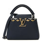 Taurillon Embellished Malletage Crown Mini Capucines Navy