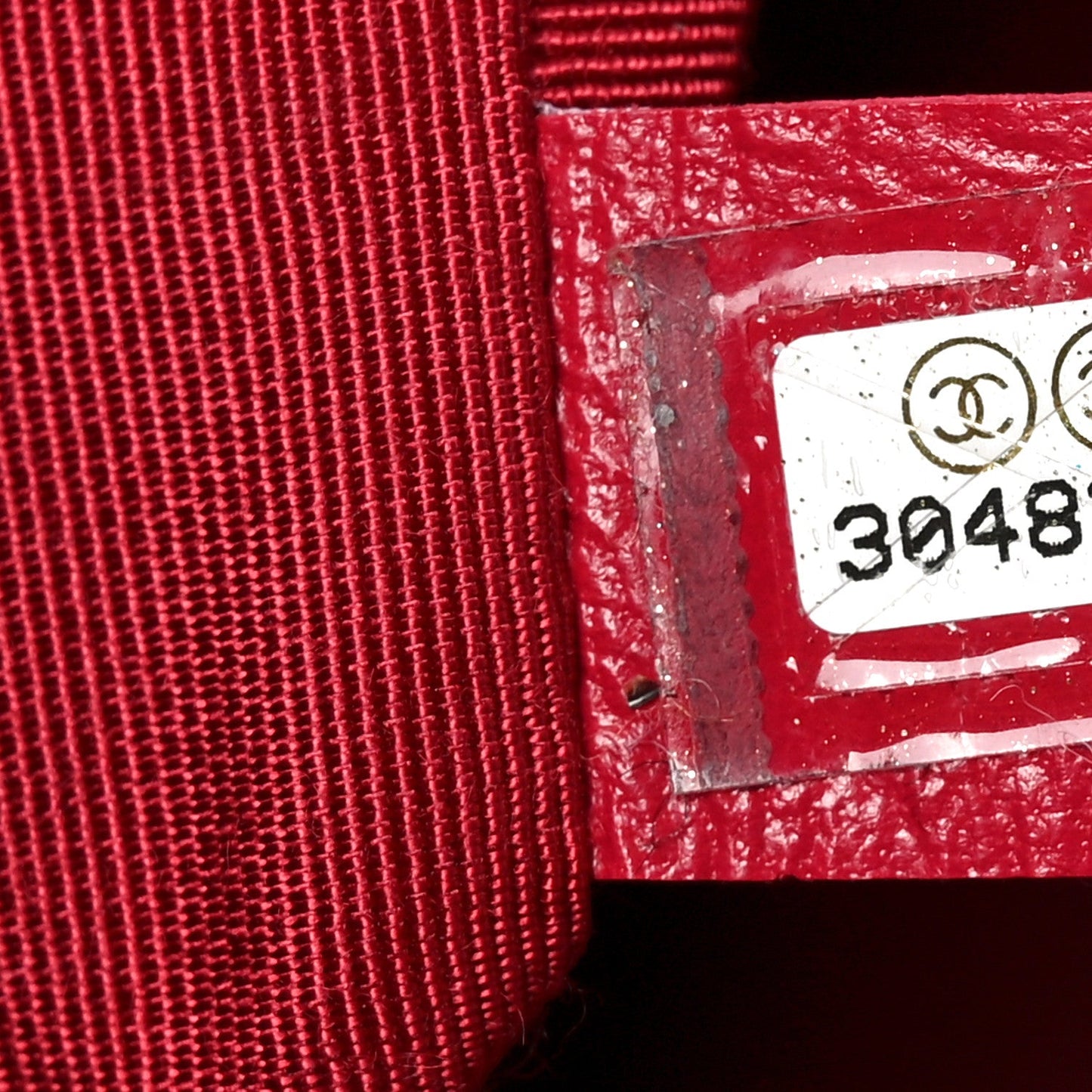 Shiny Aged Calfskin Shopping Bag Red