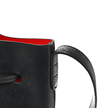 Vegetable Tanned Calfskin Bucket Bag Black Flamma