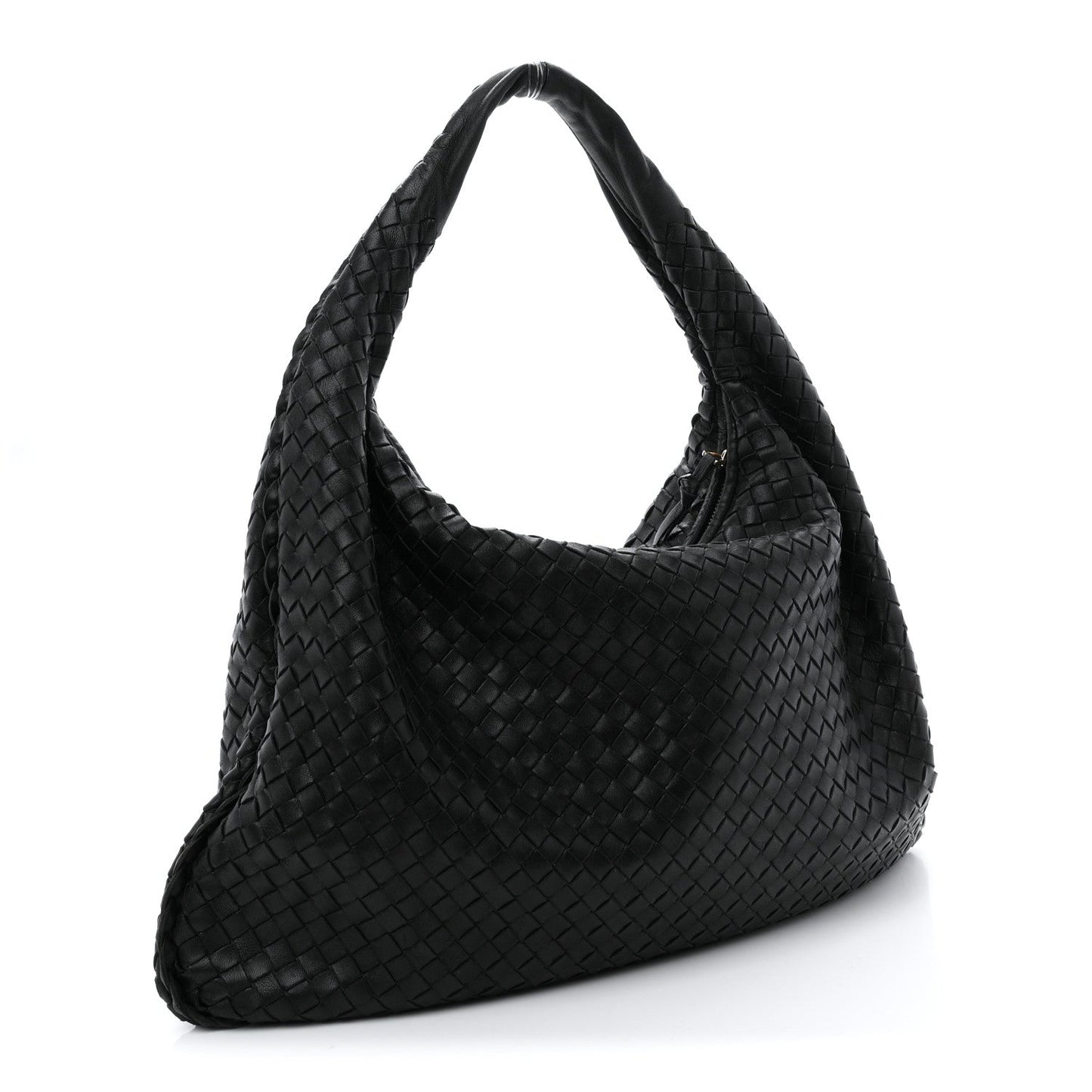 Nappa Intrecciato Large Veneta Hobo Black