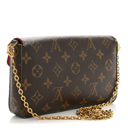 Monogram Pochette Felicie Chain Wallet Fuchsia