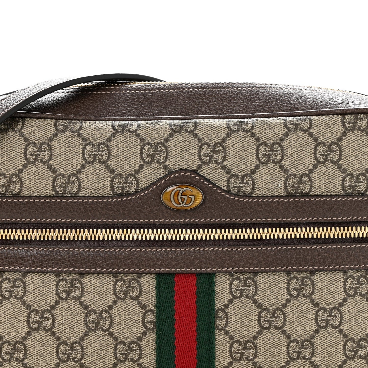 GG Supreme Monogram Web Small Ophidia Shoulder Bag Brown