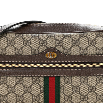 GG Supreme Monogram Web Small Ophidia Shoulder Bag Brown