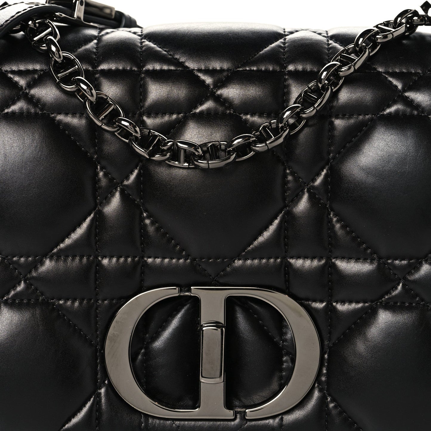 Calfskin Macrocannage Large Caro Bag Black