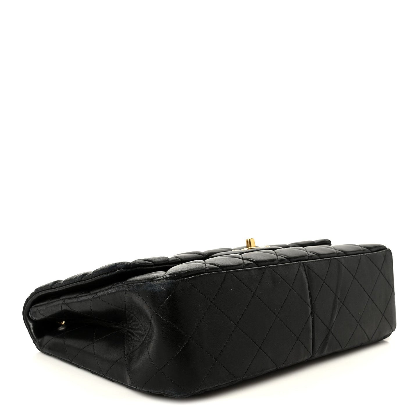 Lambskin Quilted Jumbo Single Flap Black