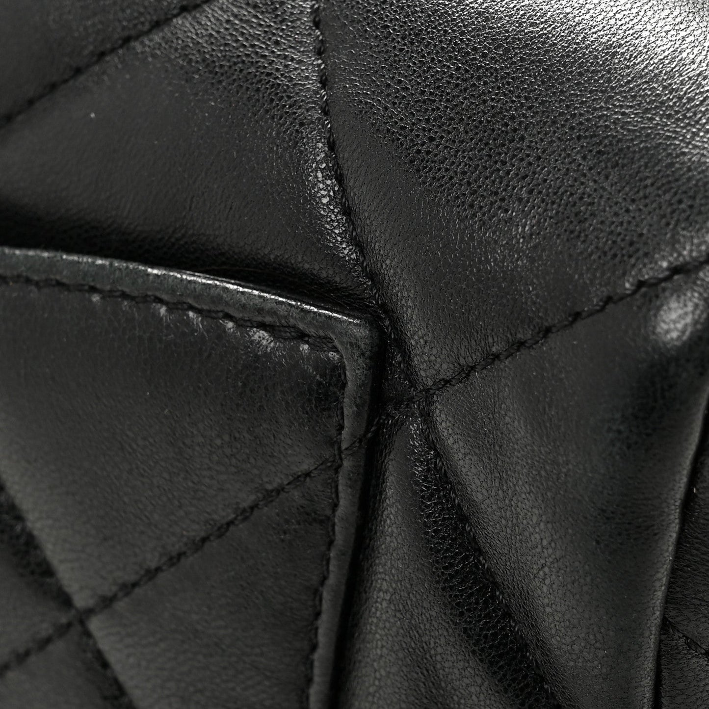 Lambskin Plexiglass Quilted Coco Love Flap Black