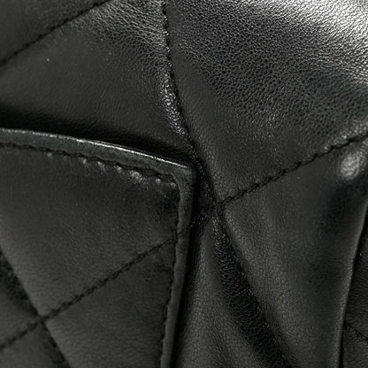 Lambskin Plexiglass Quilted Coco Love Flap Black