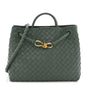 Nappa Intrecciato Medium Andiamo Shoulder Bag Aloe