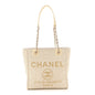 Lurex Boucle Mini Deauville Tote White