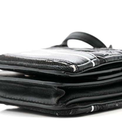 Faux Calfskin Fabric Sneakerhead Crossbody Wallet Black