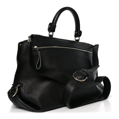 Calfskin Large Sofia Shoulder Bag Black