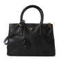 Saffiano Small Galleria Double Zip Tote Black