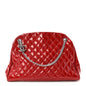 Patent Quilted Large Just Mademoiselle Bowling Bag Red