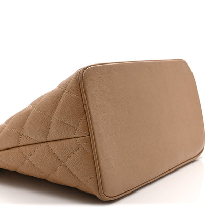Caviar Quilted Medallion Tote Beige