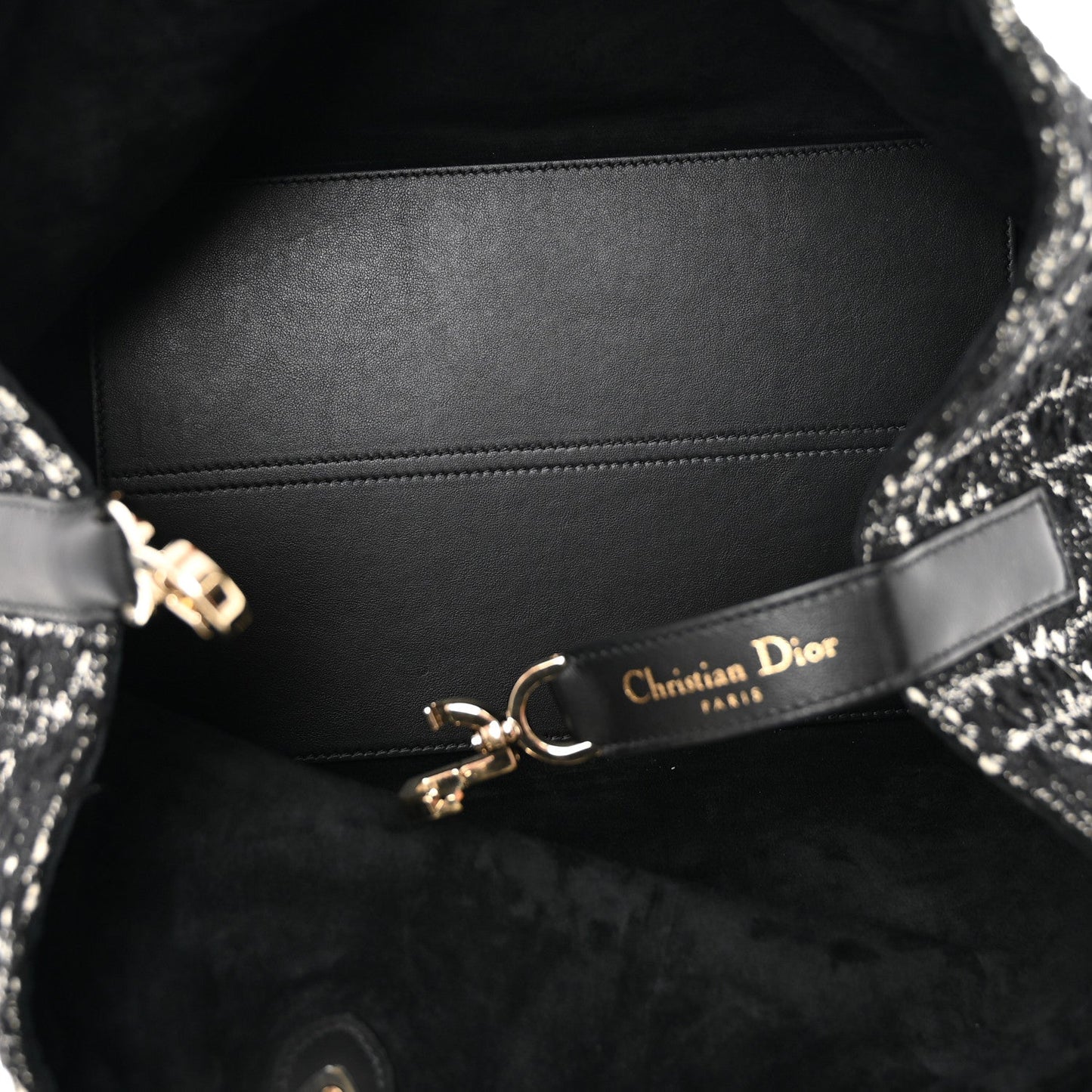 Calfskin Tweed Cannage Medium Toujours  Black White