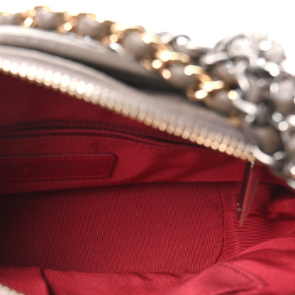 Aged Calfskin Quilted Small Gabrielle Hobo Grey
