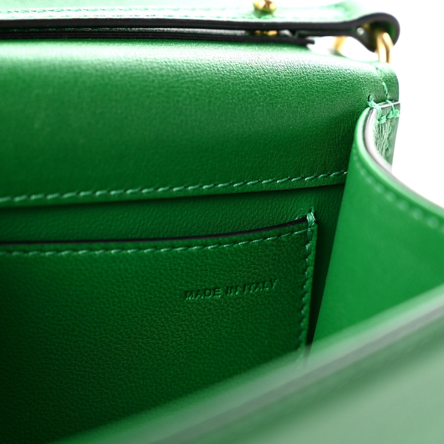 Calfskin Vlogo Small Loco Shoulder Bag Gea Green