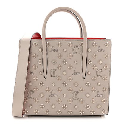 Calfskin Spikes Loubinthesky Medium Grey