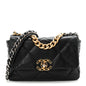 Goatskin Quilted Medium Chanel 19 Flap Black