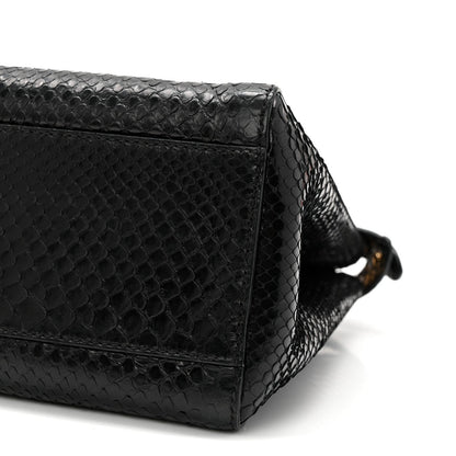 Snakeskin Nappa Mini Peekaboo Iconic Satchel Black