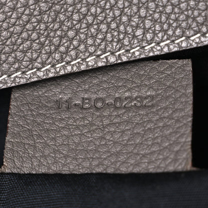 Grained Calfskin Maxi Gallop Sling Bag Grey