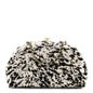 Lambskin Pony Hair Printed Clutch With Chain Black White