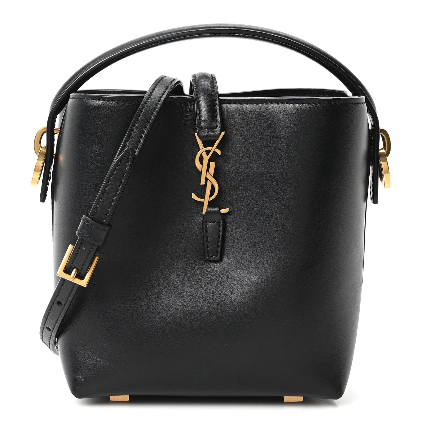 Shiny Calfskin Le 37 Mini Bucket Bag Black