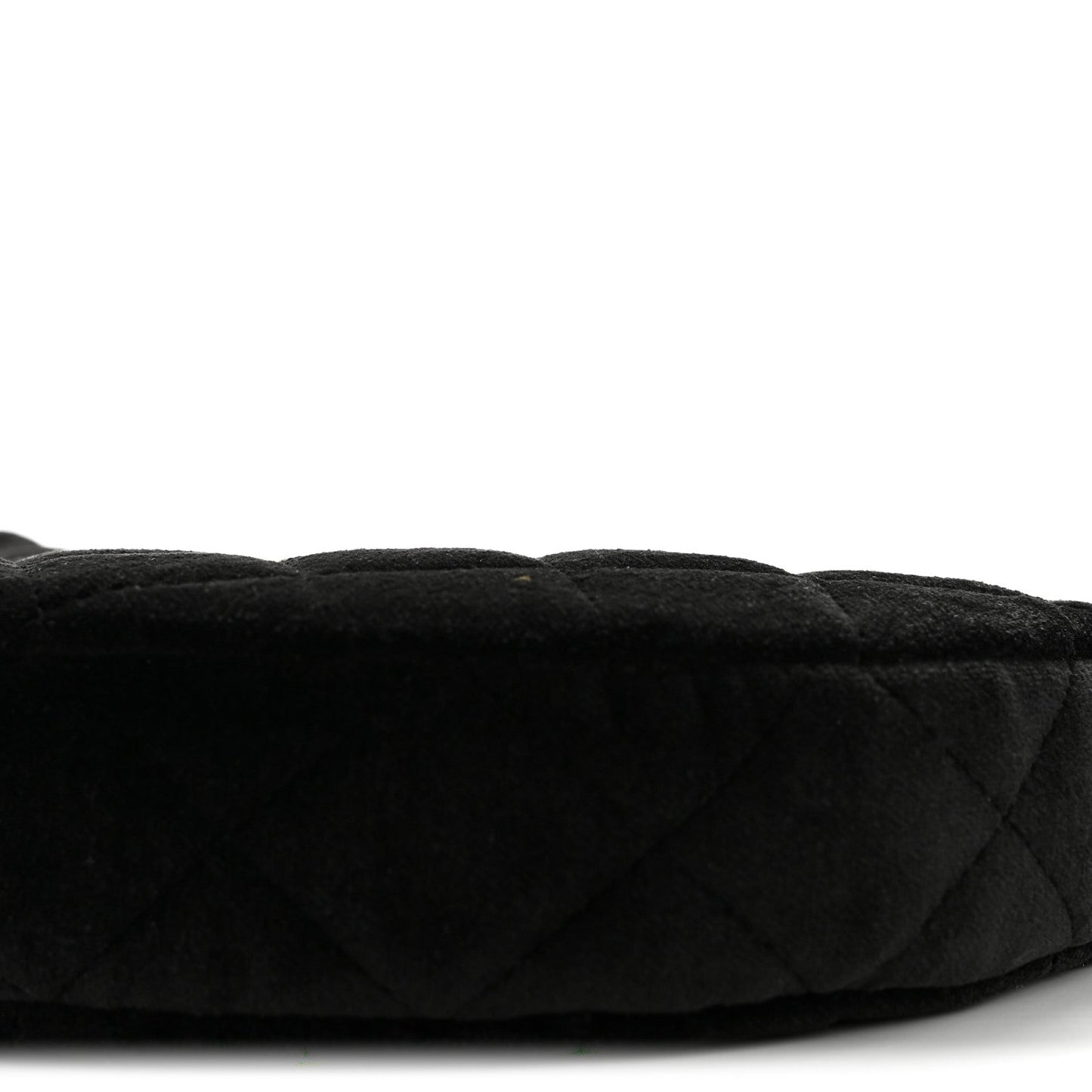 Velvet Crystal Quilted Chain Hobo Black