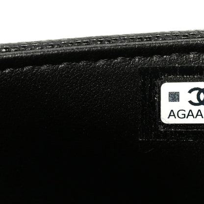 Shiny Caviar Mini Preppy Coco Shoulder Bag Black