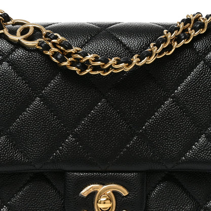 Caviar Quilted Mini CC You Flap Black