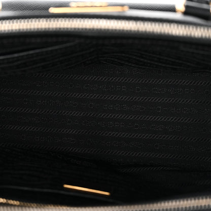 Saffiano Medium Galleria Double Zip Tote Black