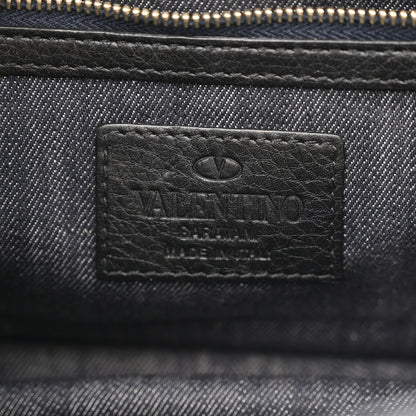 Denim Small Glam Lock Rockstud Flap Deep Denim
