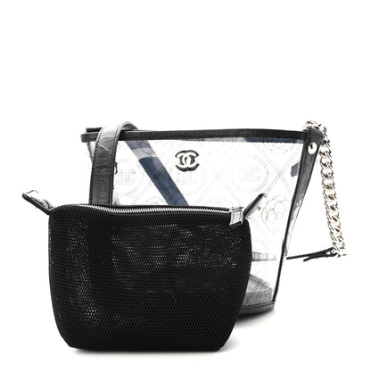 Crumpled Calfskin PVC Bucket Bag Black