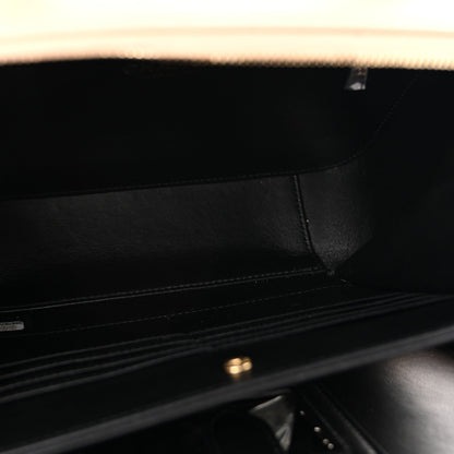 Caviar Quilted Large CC Filigree Vanity Case Beige Black