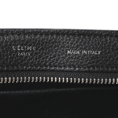 Drummed Calfskin Suede Small Trapeze Black
