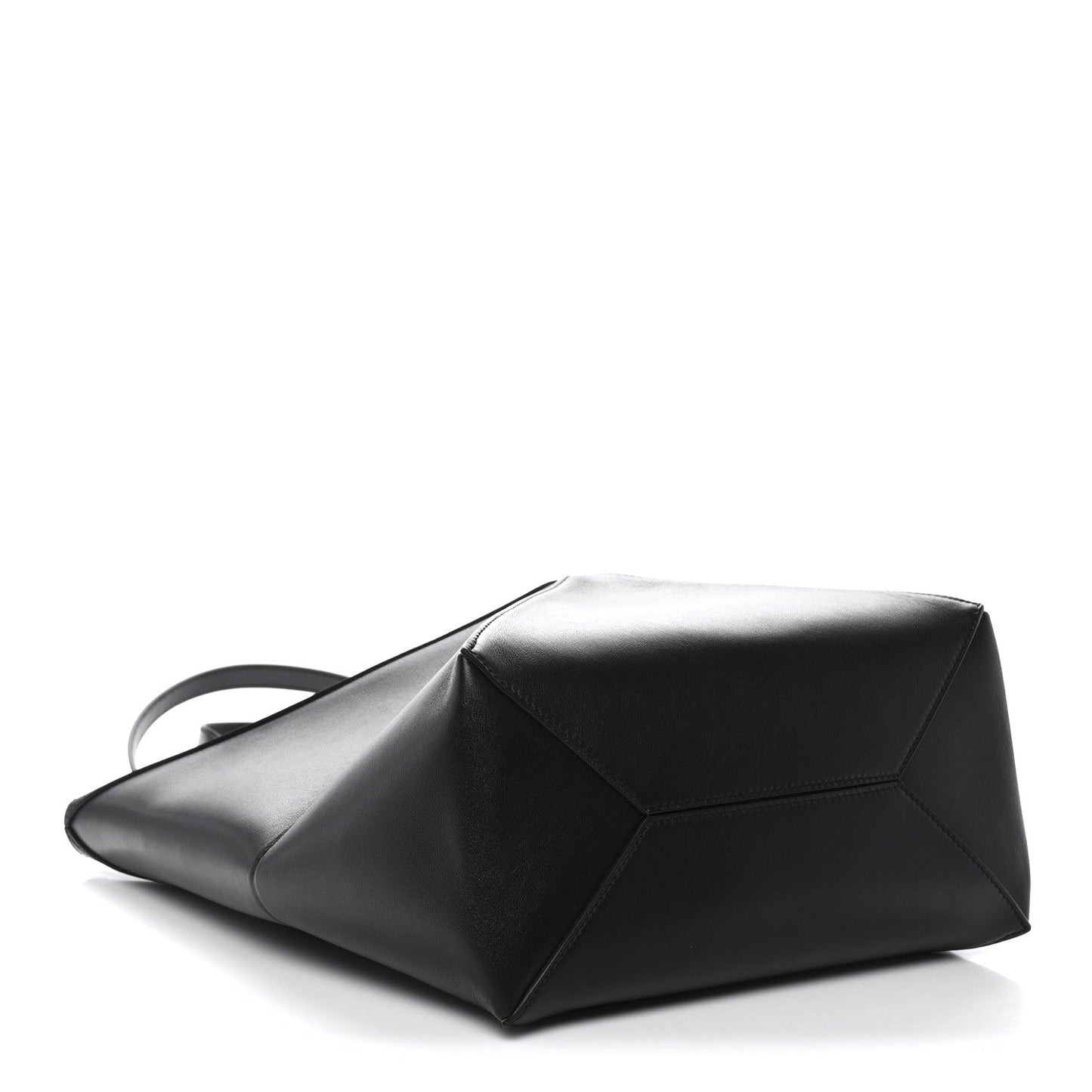 Shiny Calfskin Medium Puzzle Fold Tote Black