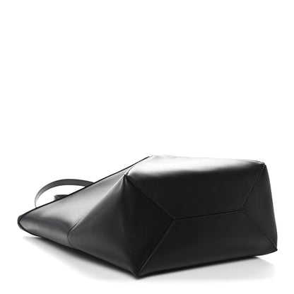 Shiny Calfskin Medium Puzzle Fold Tote Black