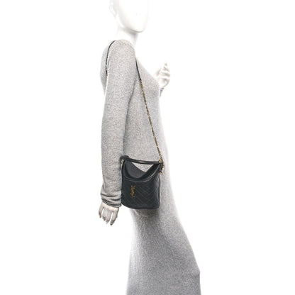 Lambskin Gabby Mini Bucket Bag Black